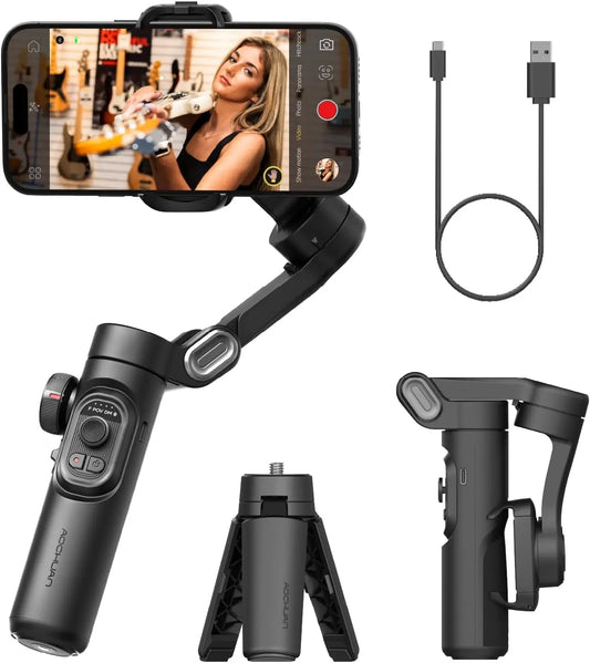 AOCHUAN 3-Axis Handheld Gimbal Stabilizer SmartXE for Smartphone for iPhone Android AI Face Tracking TikTok Vlog